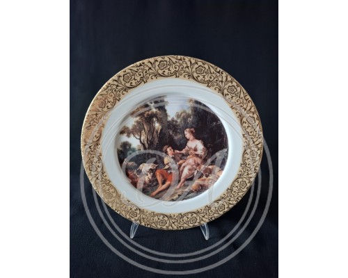 Antique Limoges Porcelain Plates "Spring" and "Putti"