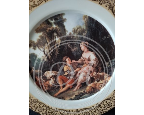 Antique Limoges Porcelain Plates "Spring" and "Putti"