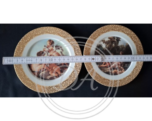 Antique Limoges Porcelain Plates "Spring" and "Putti"