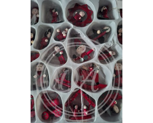 Vintage-Set traditioneller deutscher Holz-Weihnachtsbaumschmuck, Sammlerstücke (30 Stück)