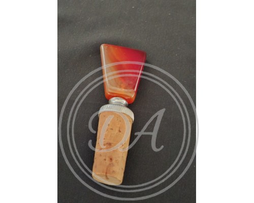 Bottle Stopper with Natural Red Agate Handle