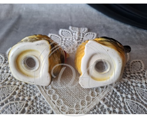 Vintage 1950s Ceramic Rooster and Hen Salt and Pepper Shakers Set