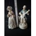 Antique Porcelain Figurines "Lady and Gentleman" with Dresden Lace