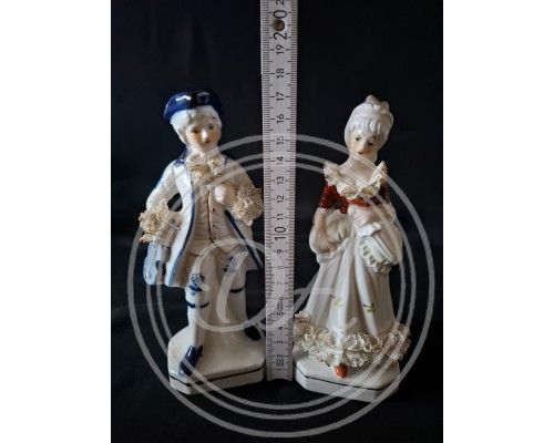 Vintage Paired Porcelain Figurines: "Gallant Scene" or "Lady and Gentleman"