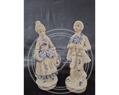 Set of Vintage Porcelain Figurines "Cavalier and Lady"
