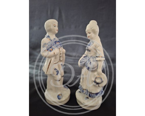 Set von Vintage-Porzellanfiguren "Kavalier und Dame"