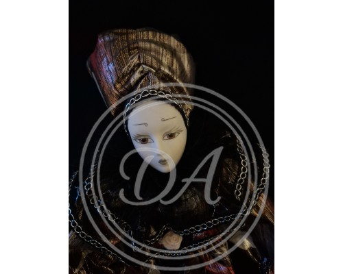 Venetian Porcelain Harlequin (or Pierrot) Doll 1960s