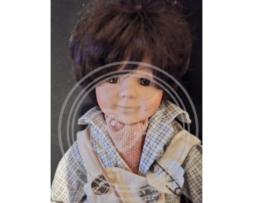 Collectible Porcelain Doll "Traveler Boy"