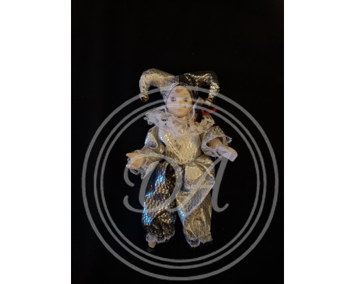 Collectible Vintage Porcelain Jester or Harlequin Doll. 1950s