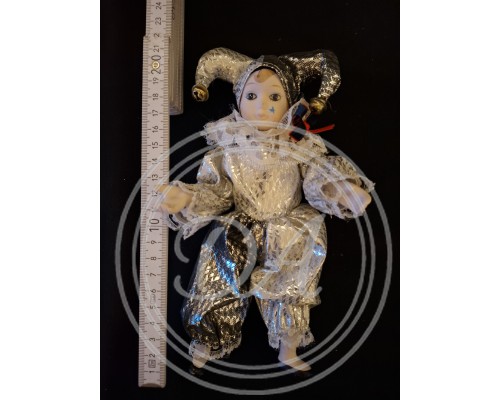 Collectible Vintage Porcelain Jester or Harlequin Doll. 1950s