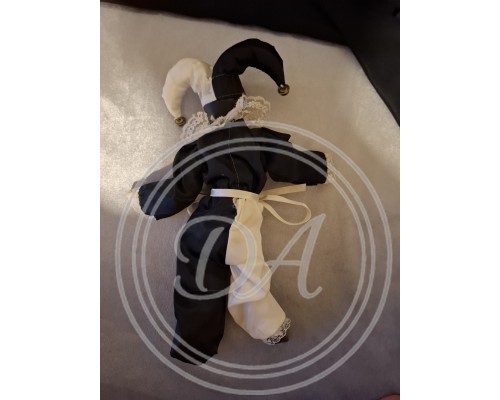 Vintage Porzellanpuppe Harlekin (oder Pierrot) aus den 1980ern