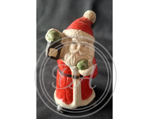 Vintage Ceramic or Porcelain Santa Claus Figurine, Hand-Painted Item