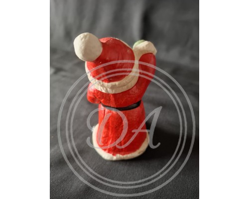 Vintage Keramik- oder Porzellan-Weihnachtsmannfigur, handbemalt