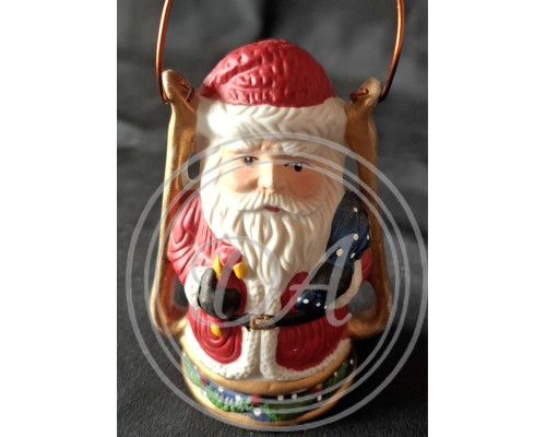 Vintage Ceramic Santa Claus Figurine, Designed as a Hanging Ornament
