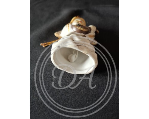 Vintage Christmas Angel Bell Ornament Playing Lute or Domra