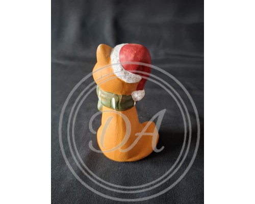 Vintage Ceramic Christmas Fox Ornament