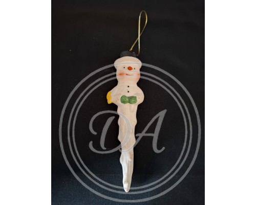Vintage Porcelain Christmas Tree Toy "Snowman"
