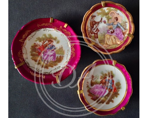 Vintage Miniatur-Dekorationsteller aus berühmtem Limoges-Porzellan (Frankreich)