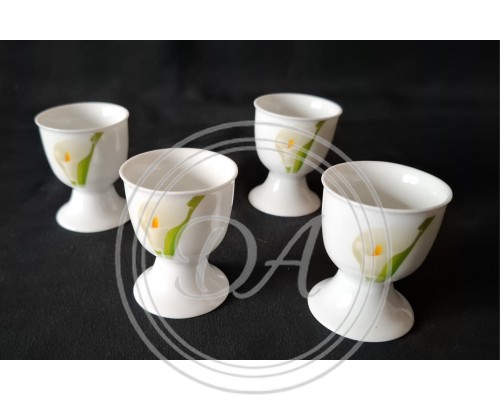 "Calla" Porcelain Egg Cups by German Brand Van Well (4 pcs)
