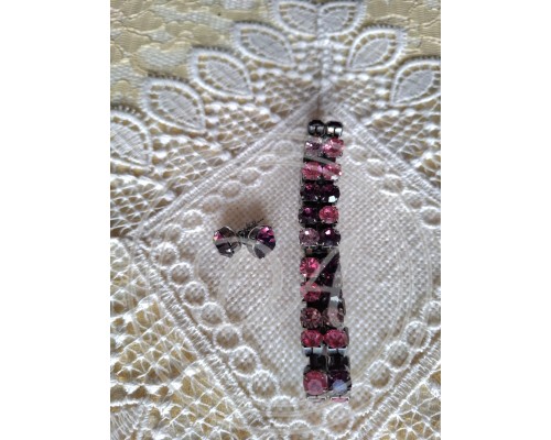 Vintage-Armband und Ohrringe KONPLOTT der Serie "Love Me Tender, Love Me Sweet" in "Dark Pink"