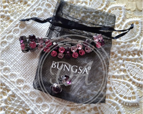 Vintage-Armband und Ohrringe KONPLOTT der Serie "Love Me Tender, Love Me Sweet" in "Dark Pink"