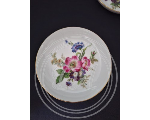 Set (1+6) with floral decoration “Meissen Bouquet”. Fürstenberg