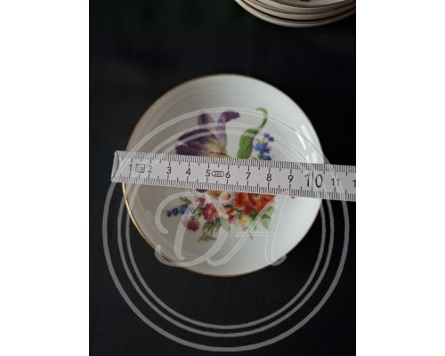 Set (1+6) with floral decoration “Meissen Bouquet”. Fürstenberg