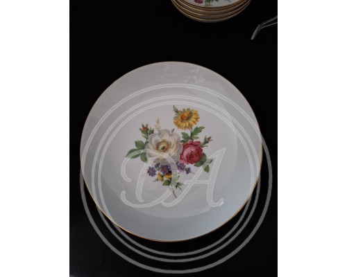 Set (1+6) with floral decoration “Meissen Bouquet”. Fürstenberg