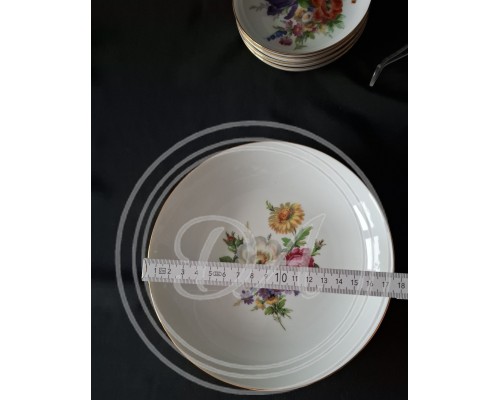 Set (1+6) with floral decoration “Meissen Bouquet”. Fürstenberg