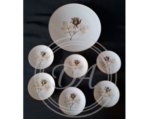 Set (1 + 6 pieces) Rosenthal "Shadow Rose"