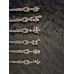 Antique set of 6 brass appetizer forks, Montagnani, Italy