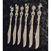 Antique MONTAGNANI Solid Brass Figural Ornamental Etched Blade Butter Spreader