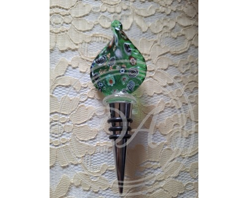 Murano glass bottle stopper with lid, Italy
