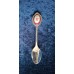 A set of 6 silver-plated teaspoons with a pink porcelain cameo flower inlay on the handle.