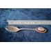 A set of 6 silver-plated teaspoons with a pink porcelain cameo flower inlay on the handle.