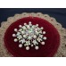 Vintage 1950s Starburst Brooch with Pastel Green Rhinestones and Faux Pearls