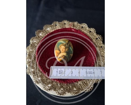 Brooch or Oval Cabochon with Reproduction of Madame Molé-Reymond's Portrait