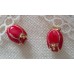 Vintage-Schmuckset mit roten Emaille-Tulpen, bestehend aus Halskette, Ohrsteckern und Brosche