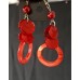 Cascade earrings, red.