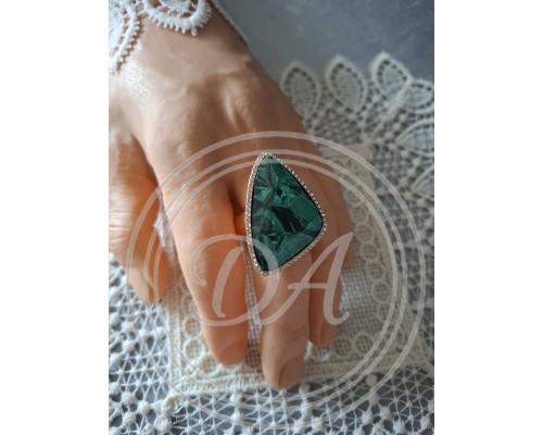 Ring with inserts model «Emerald Spark» by Bijou Brigitte
