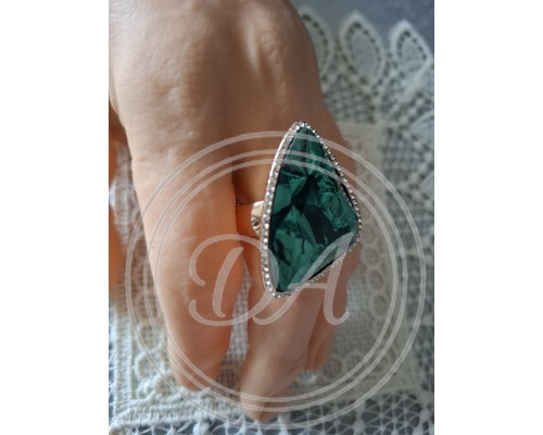 Ring with inserts model «Emerald Spark» by Bijou Brigitte