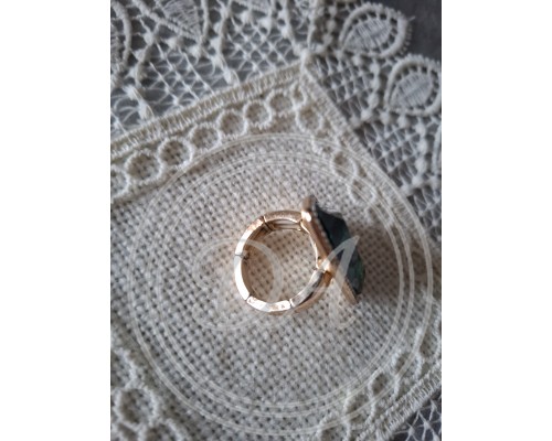 Ring with inserts model «Emerald Spark» by Bijou Brigitte