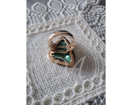 Ring with inserts model «Emerald Spark» by Bijou Brigitte