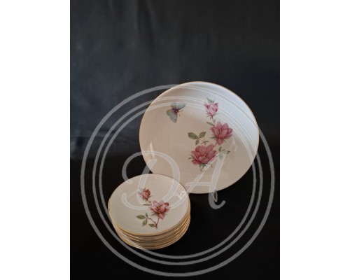 Vintage Plate Set by German Brand Creidlitz Bavaria. (1+ 6 pcs)