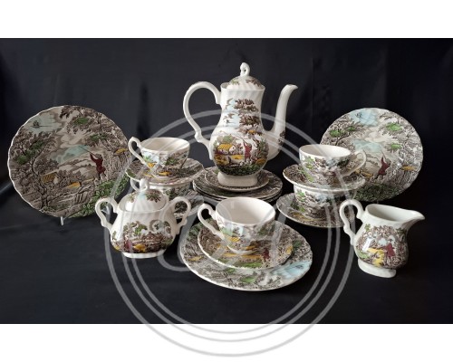 32-piece table and tea set, Myott The Hunter, England