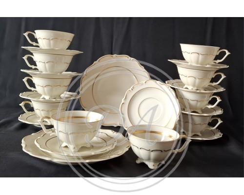 Antique Alka Hand-Painted Tea and Coffee Set for 10, 1930