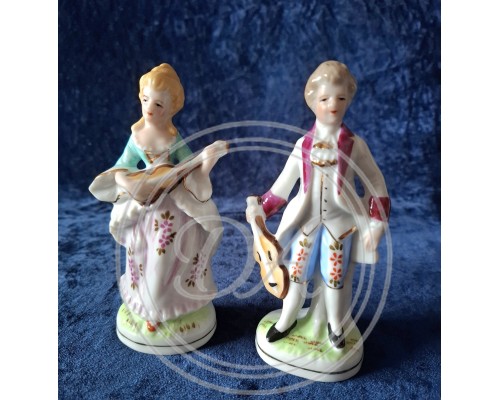 Vintage collector figurines "Musician" in Rococo style