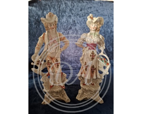 Antique figures "Lady and Cavalier" or "Shepherd Couple", Germany