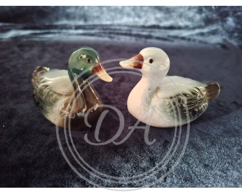 A pair of antique Royal Copley ceramic mallard figurines