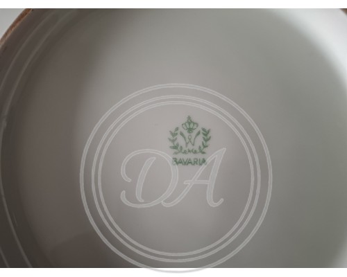 Antique Winterling Plate (1903-1930) with a "Meissen Bouquet" floral composition of tulips and other garden flowers in the center.